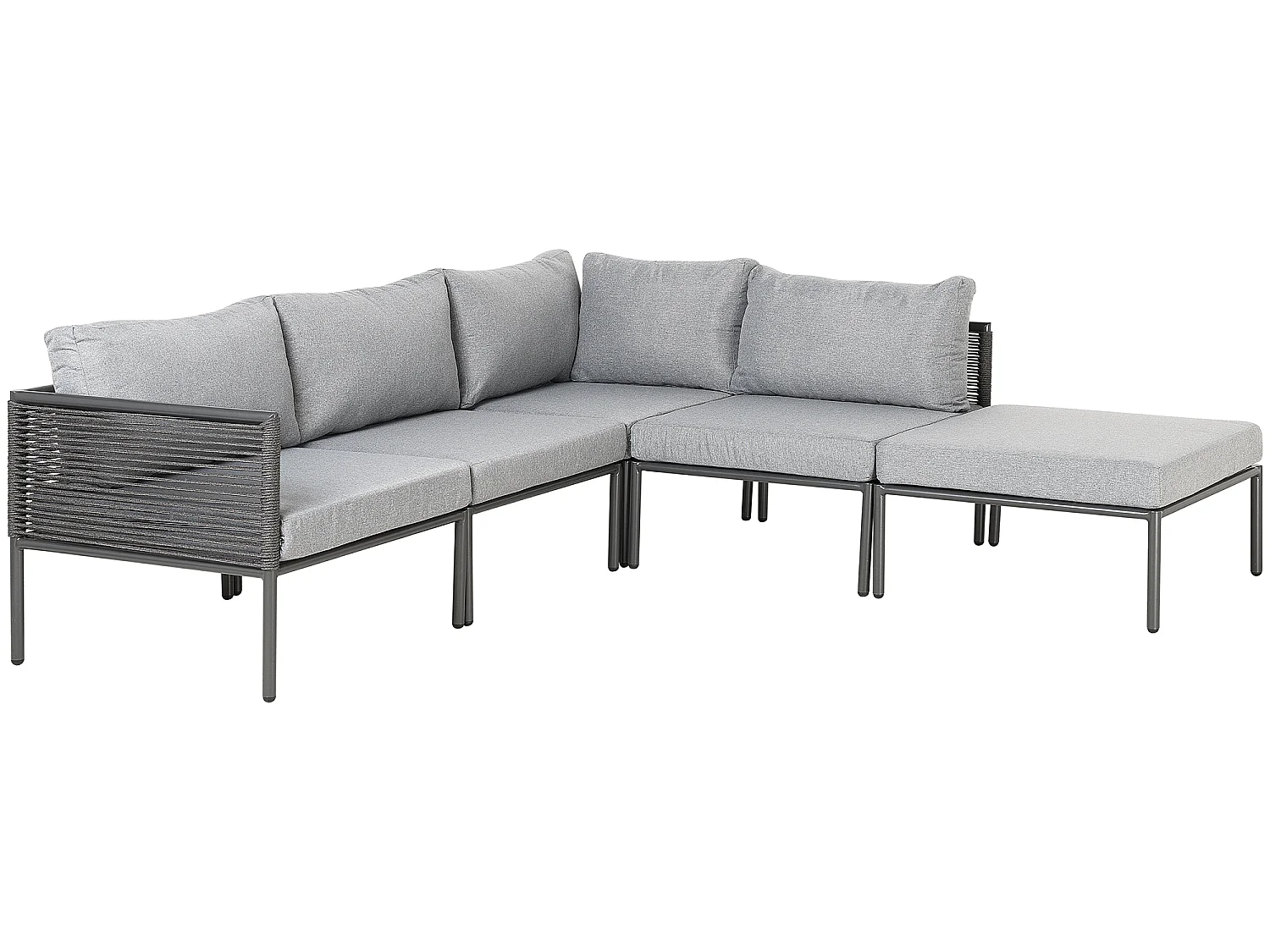 Ensemble de canapés d'angle de jardin 6 places FORANO Métal Gris