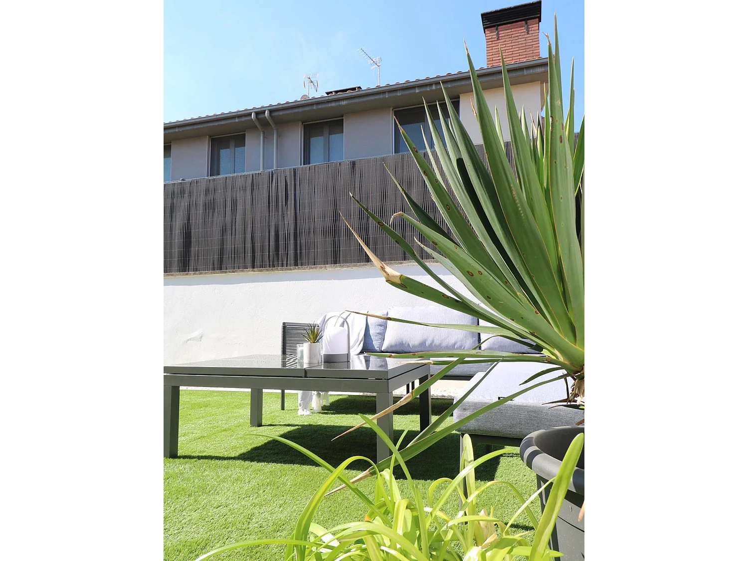 Ensemble de canapés d'angle de jardin 6 places FORANO Métal Gris