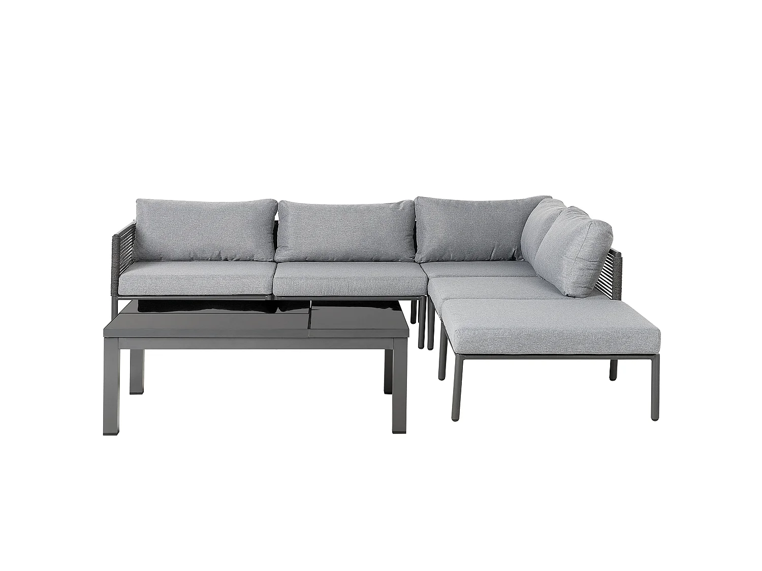 Ensemble de canapés d'angle de jardin 6 places FORANO Métal Gris