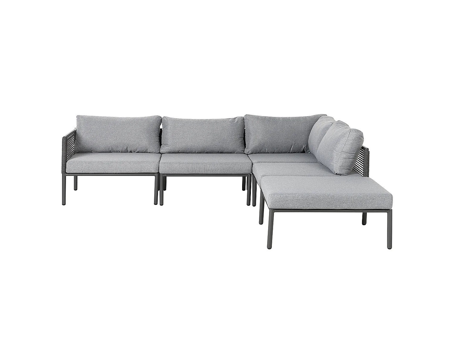 Ensemble de canapés d'angle de jardin 6 places FORANO Métal Gris