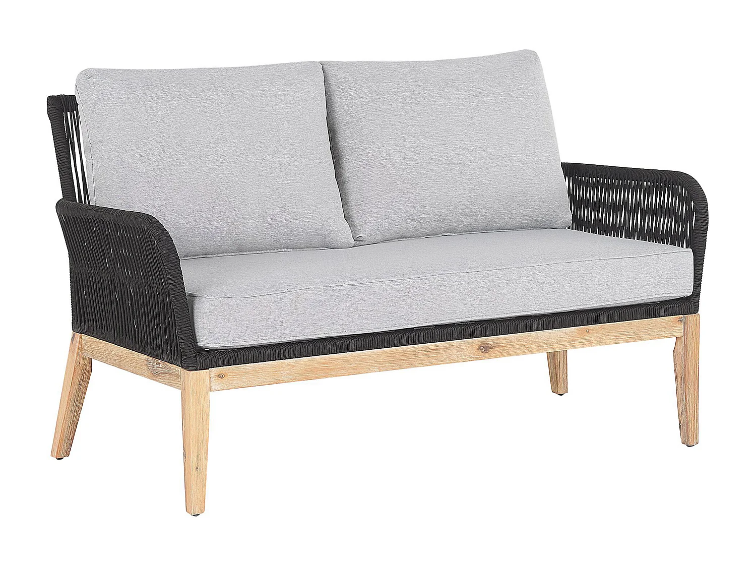 Lounge Set Akazienholz Garten Terasse Balkon 4 Personen grau Merano II