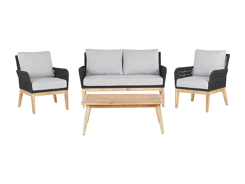 Set da giardino con tavolo 4 posti MERANO Legno d'acacia Grigio