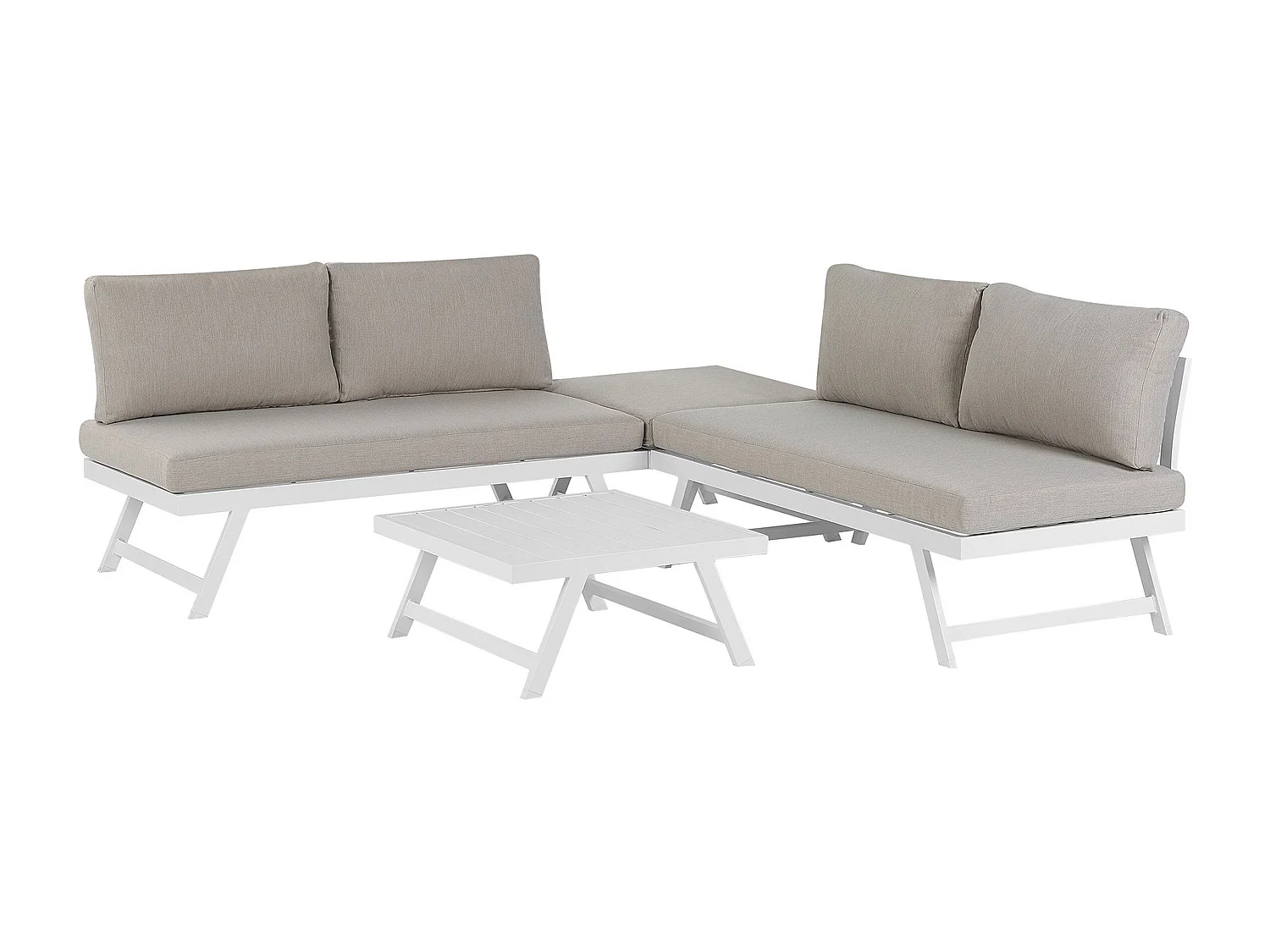 Gartenset einstellbare Rückenlehne 5-Sitzer aus Aluminium in Taupe Coccorino