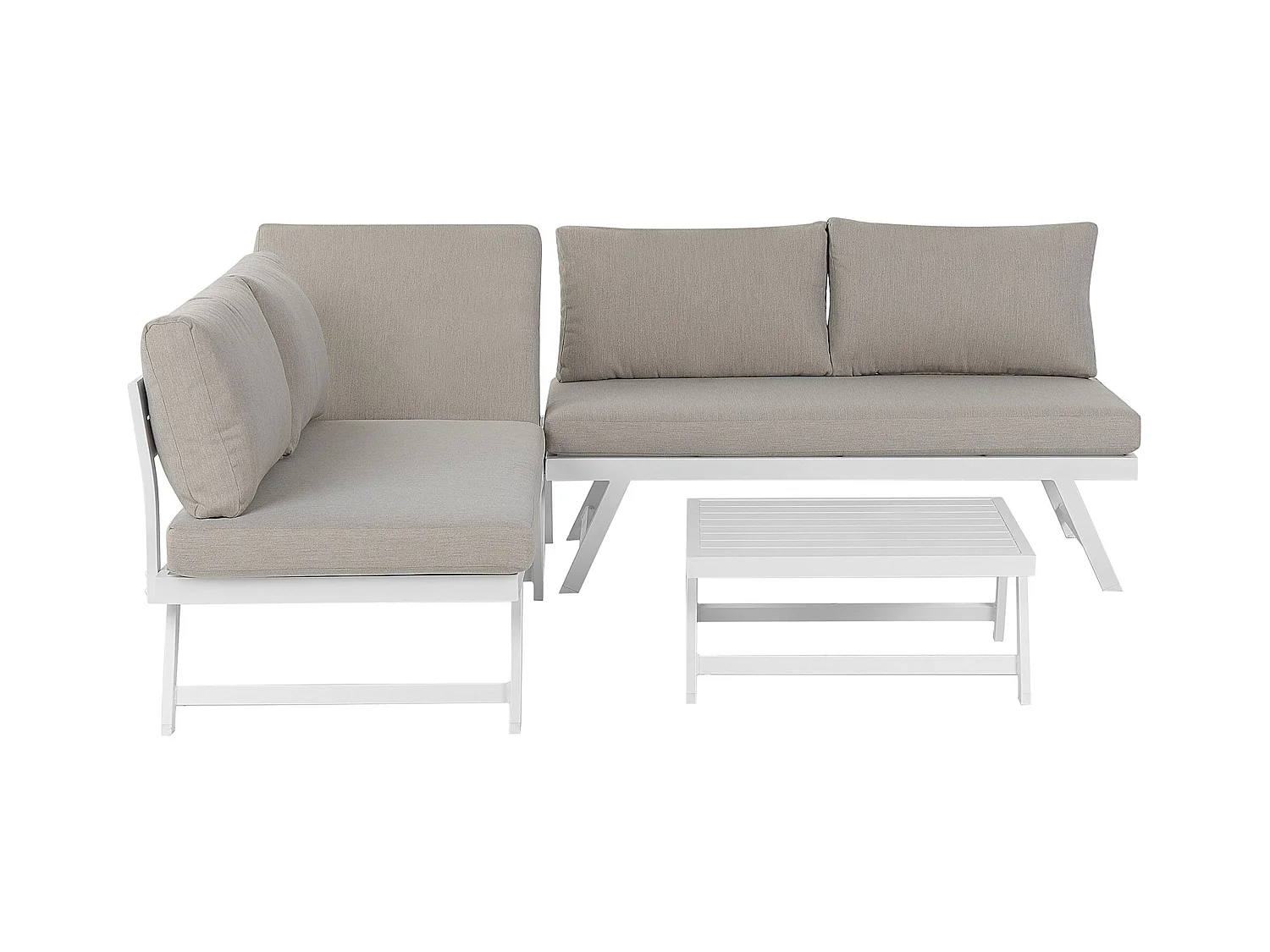 Ensemble de canapés d'angle de jardin 5 places COCCORINO Métal Taupe