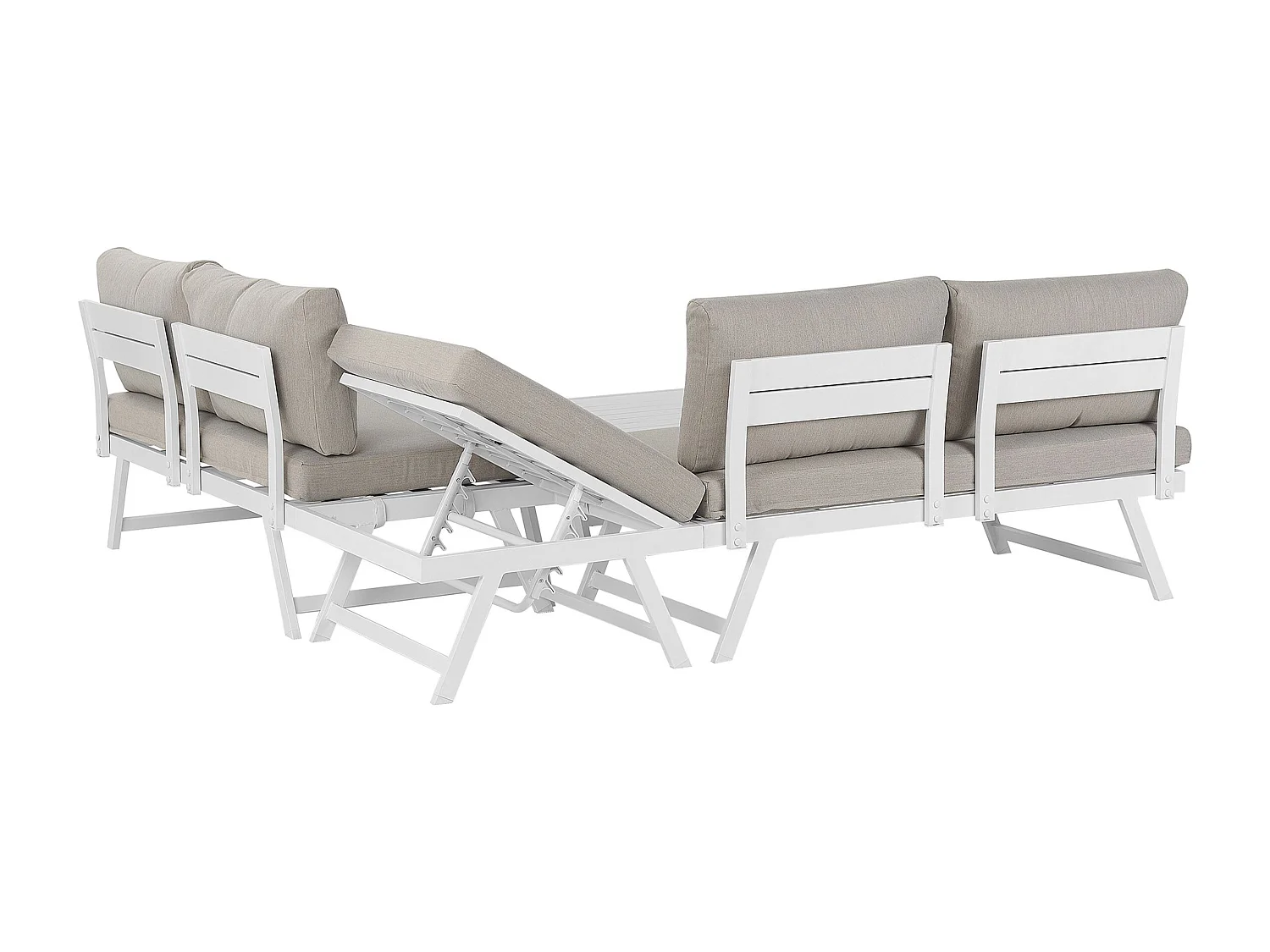 Set di divani angolari da giardino 5 posti COCCORINO Metallo Tortora