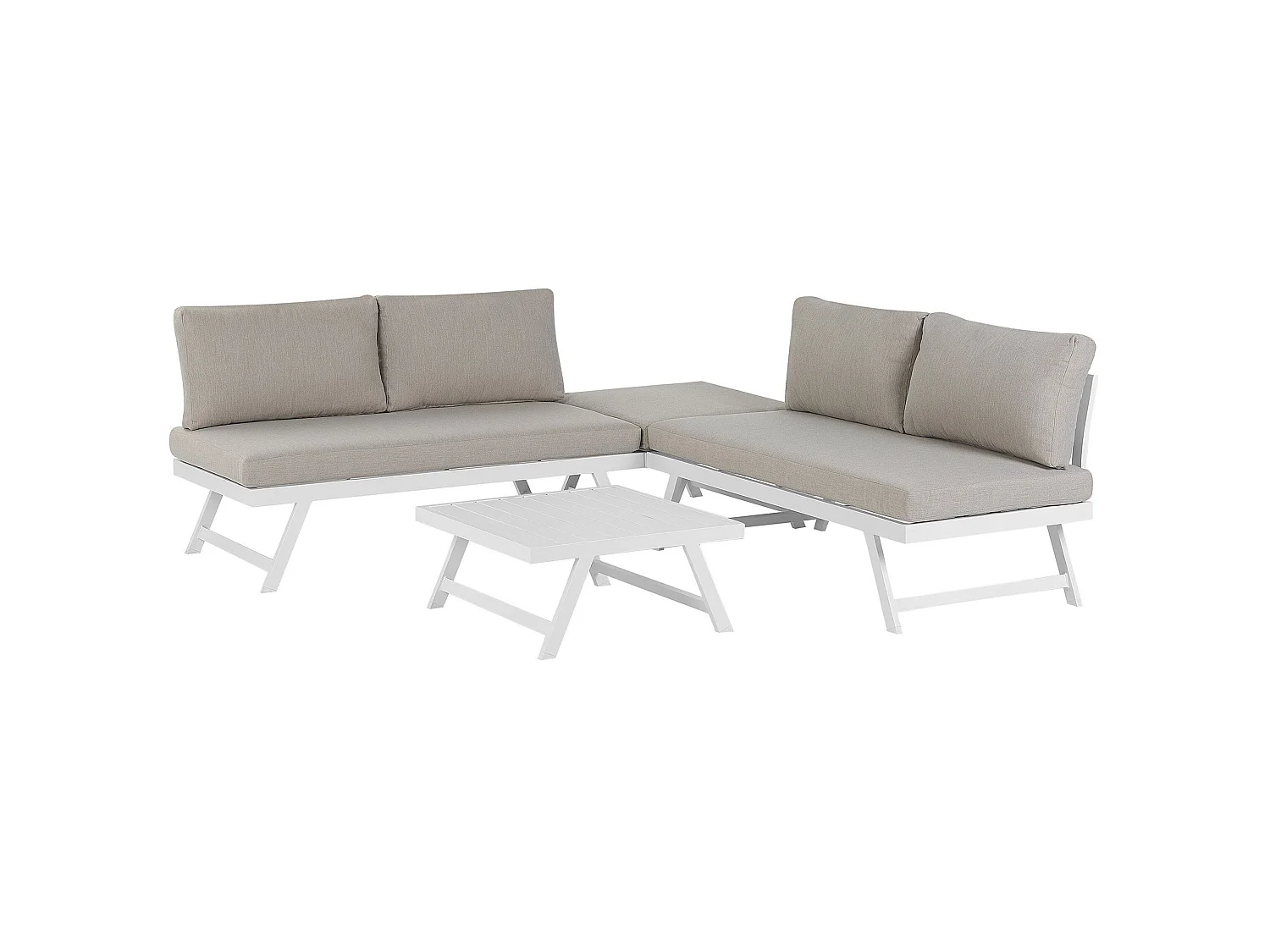 Ensemble de canapés d'angle de jardin 5 places COCCORINO Métal Taupe