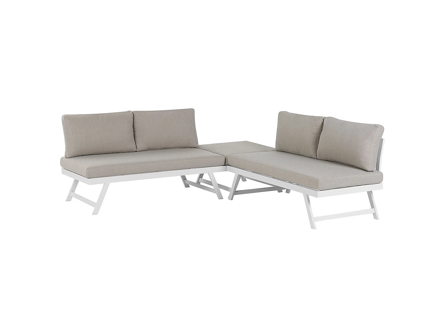 Ensemble de canapés d'angle de jardin 5 places COCCORINO Métal Taupe
