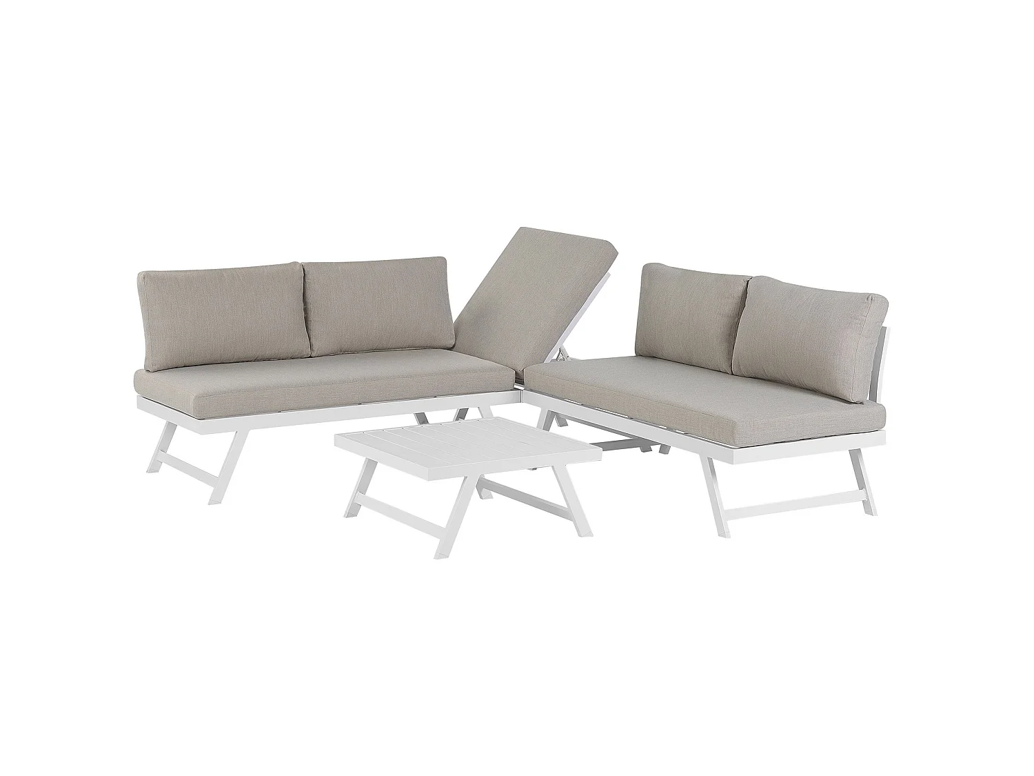 Ensemble de canapés d'angle de jardin 5 places COCCORINO Métal Taupe