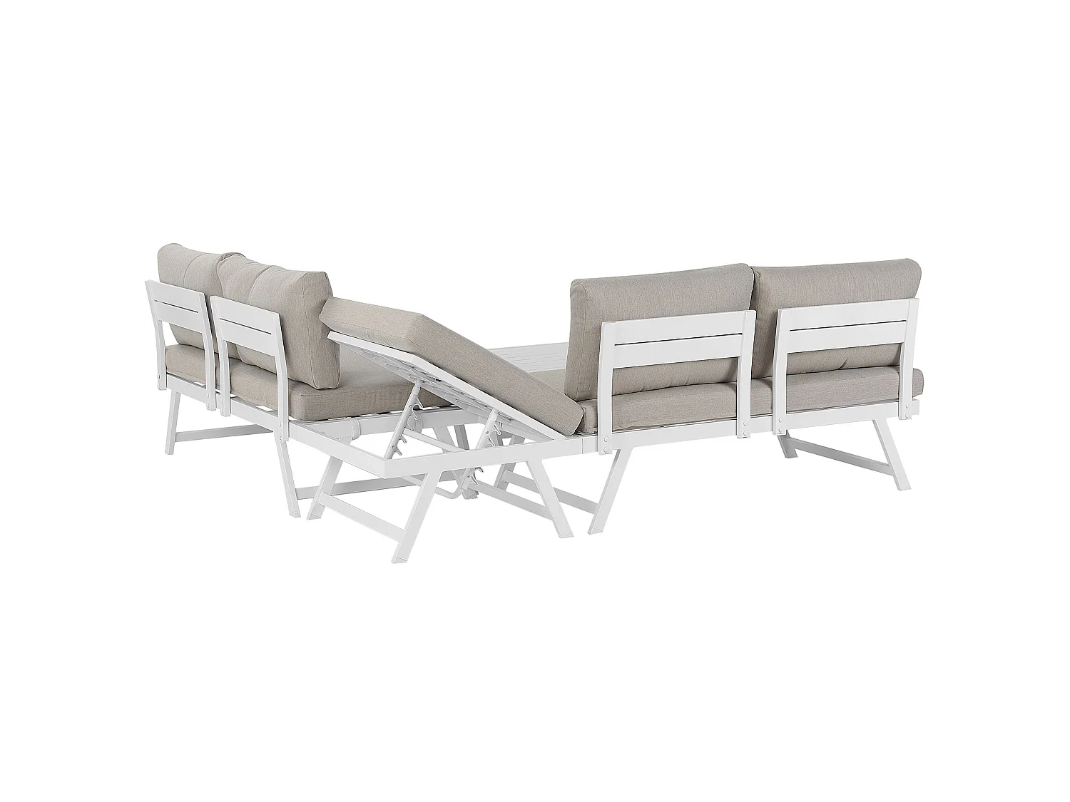 Ensemble de canapés d'angle de jardin 5 places COCCORINO Métal Taupe