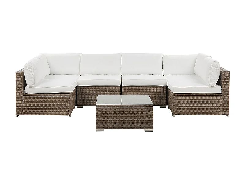 Tuin hoekloungeset met tafel 6-zitter BELVEDERE Wit