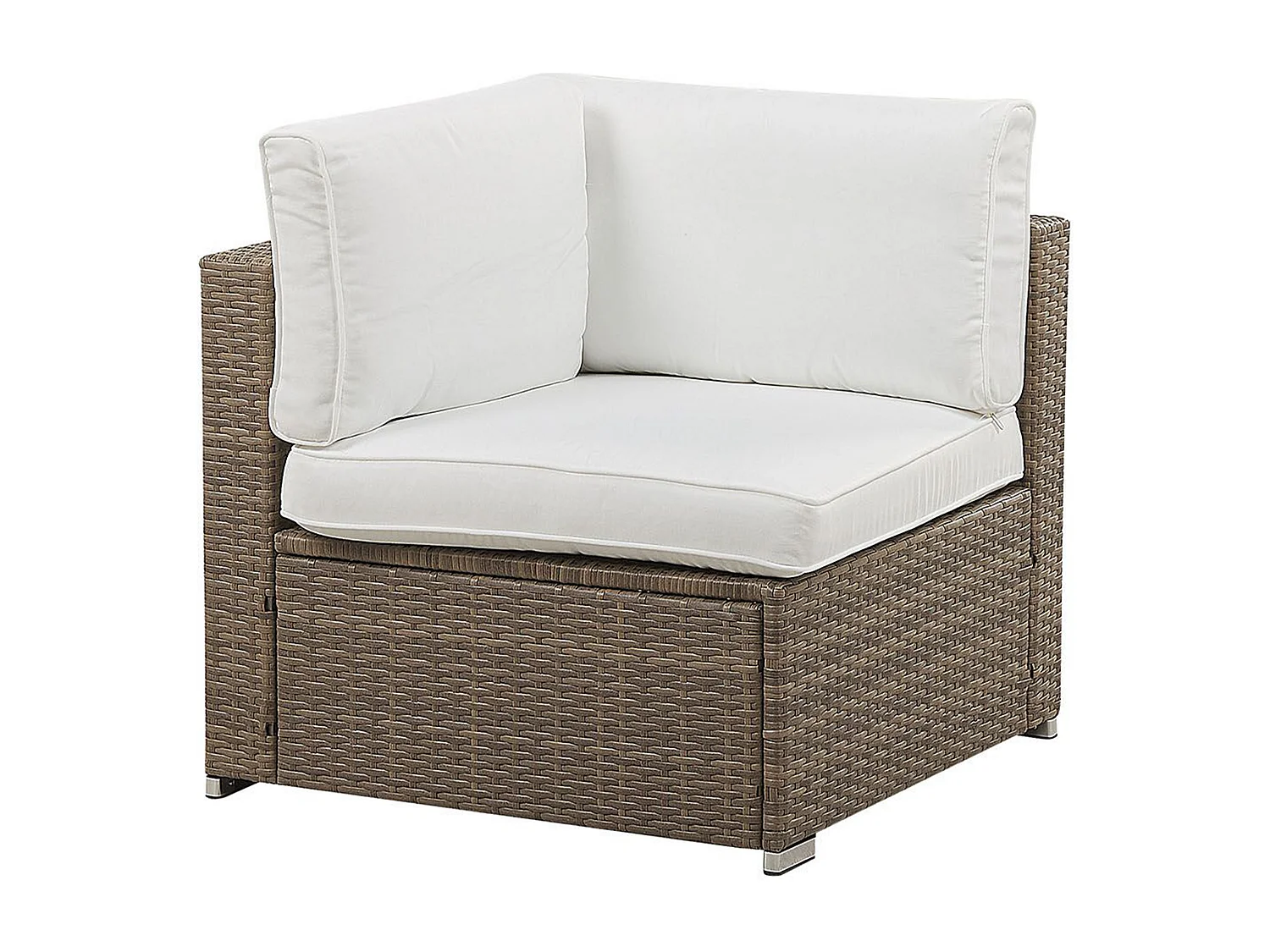 Garten Ecksofa mit Tisch 6-Sitzer BELVEDERE Polyrattan Weiss