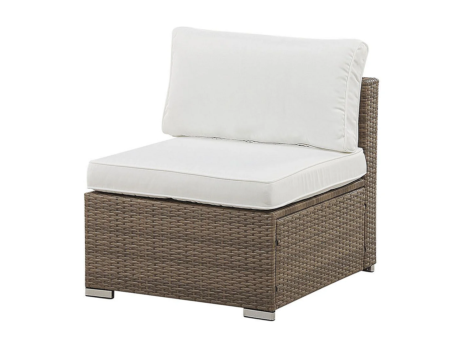 Garten Ecksofa mit Tisch 6-Sitzer BELVEDERE Polyrattan Weiss