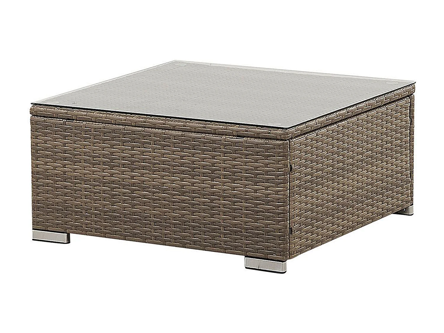 Garten Ecksofa mit Tisch 6-Sitzer BELVEDERE Polyrattan Weiss