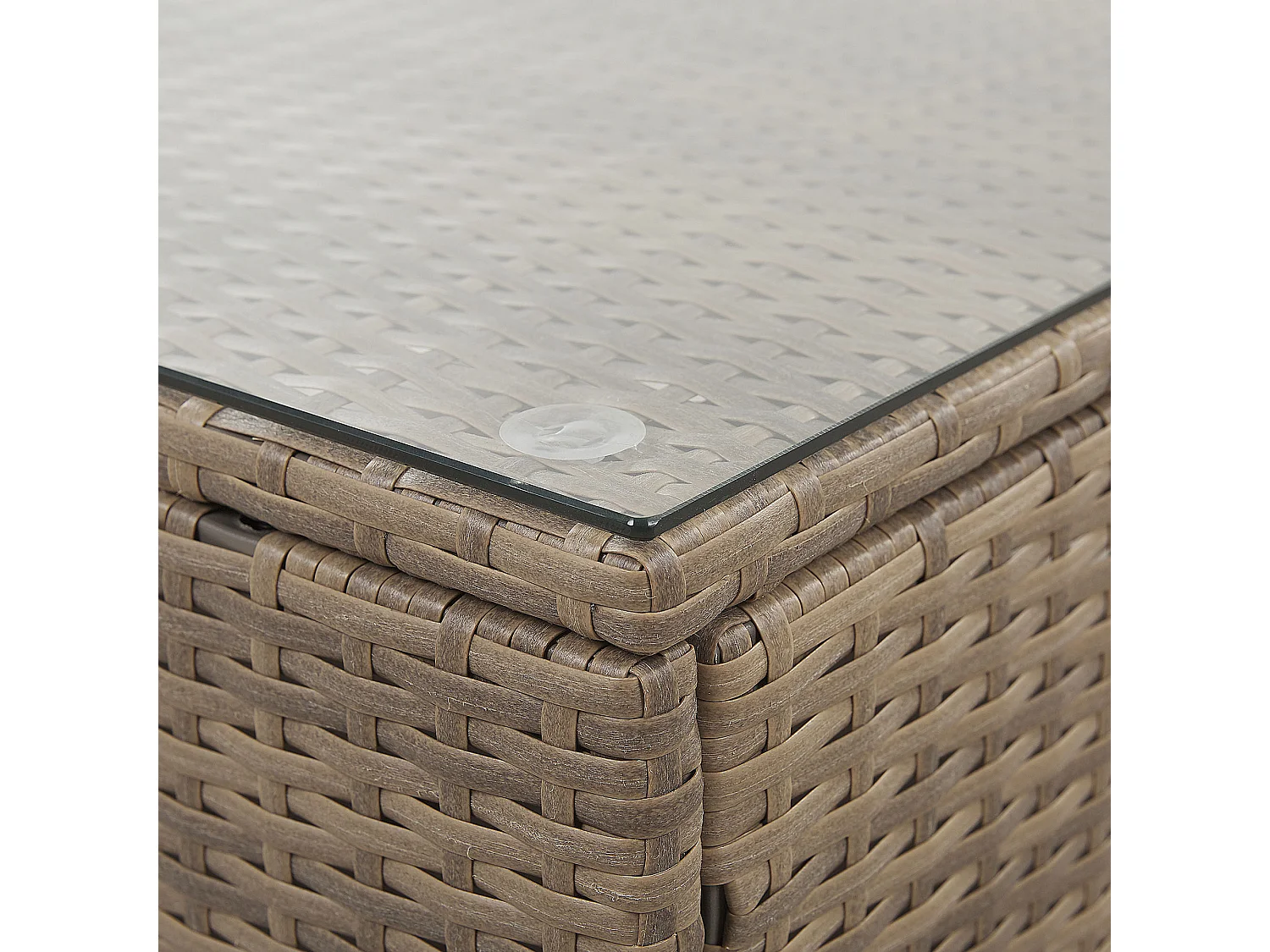 Garten Ecksofa mit Tisch 6-Sitzer BELVEDERE Polyrattan Weiss