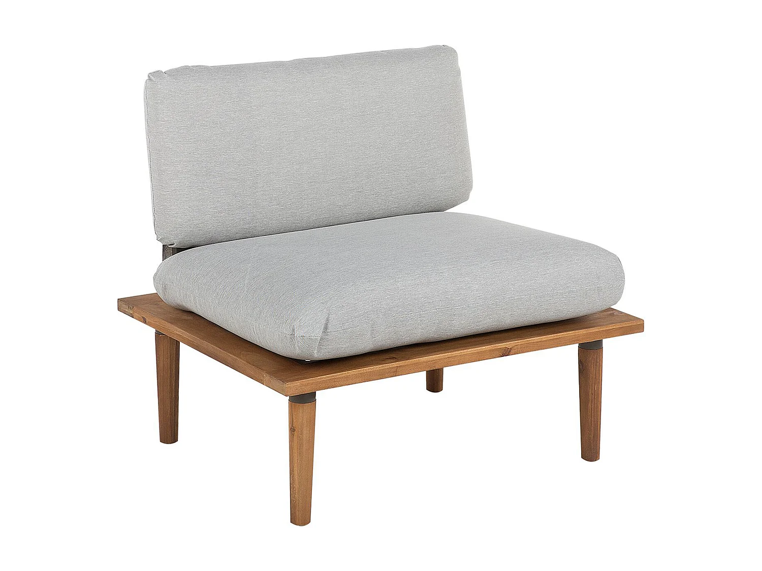 4-Sitzer Lounge Set 5-teilig Akazienholz hellbraun Auflagen helles Grau Frascati