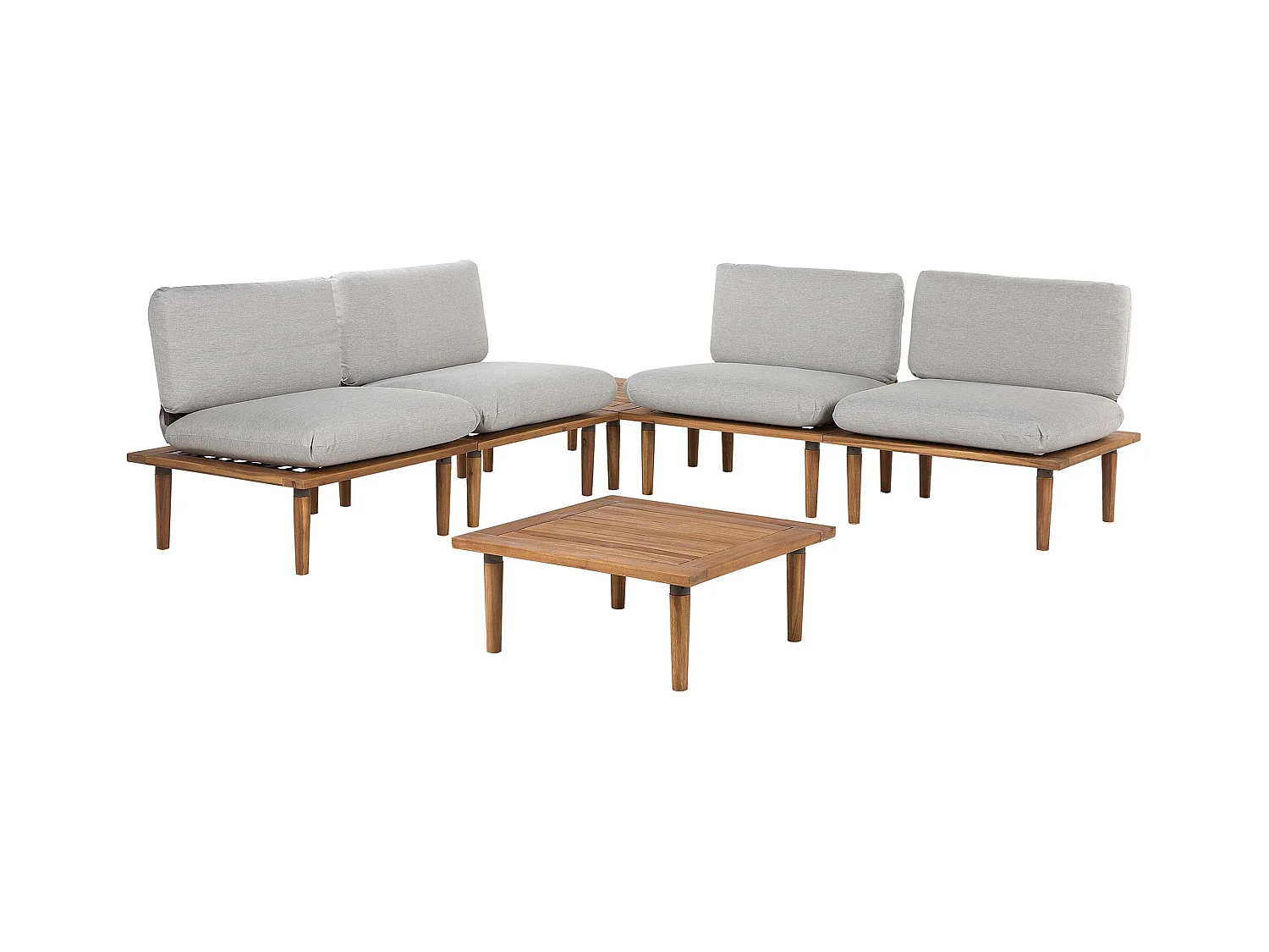 Ensemble de salon de jardin avec table 4 places FRASCATI Bois d'acacia certifié Gris clair