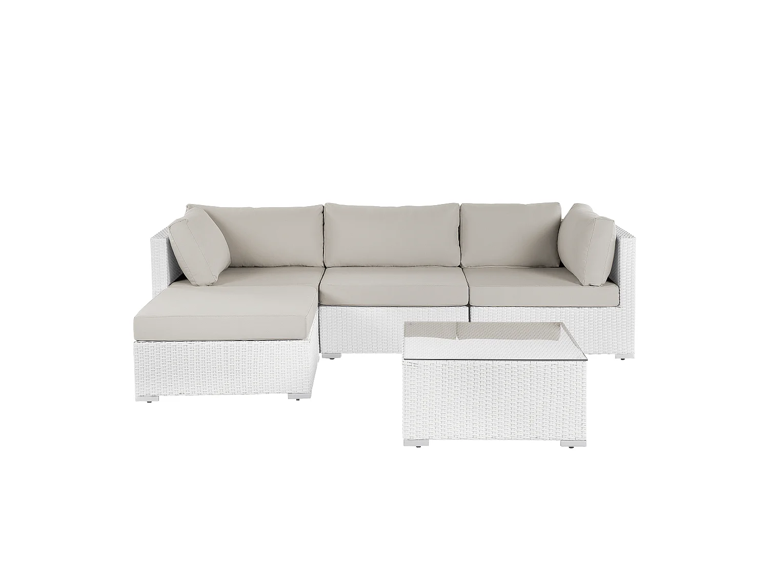 Ensemble de canapés d'angle de jardin 4 places SANO Côté droite Blanc