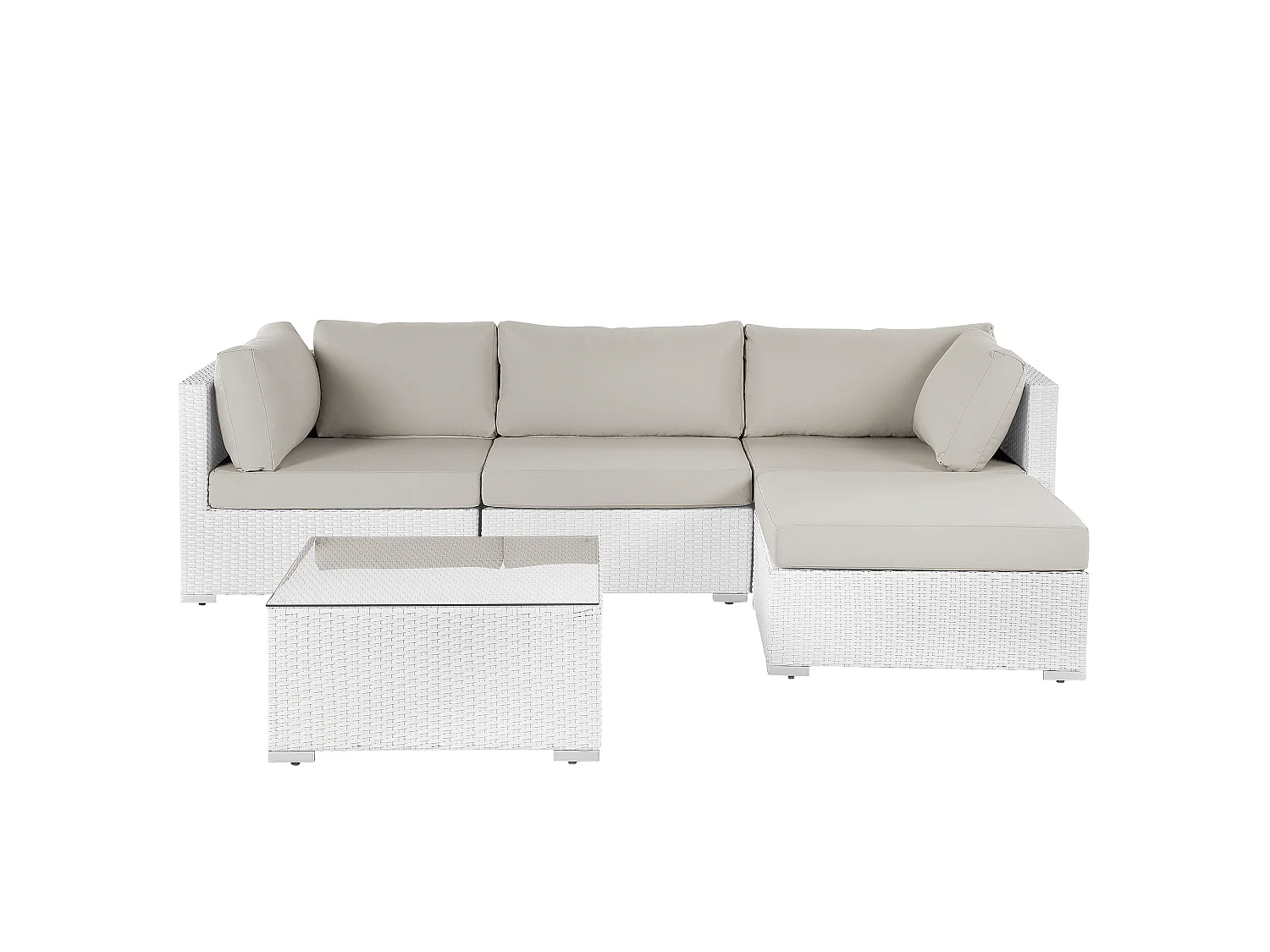 Ensemble de canapés d'angle de jardin 4 places SANO Côté droite Blanc