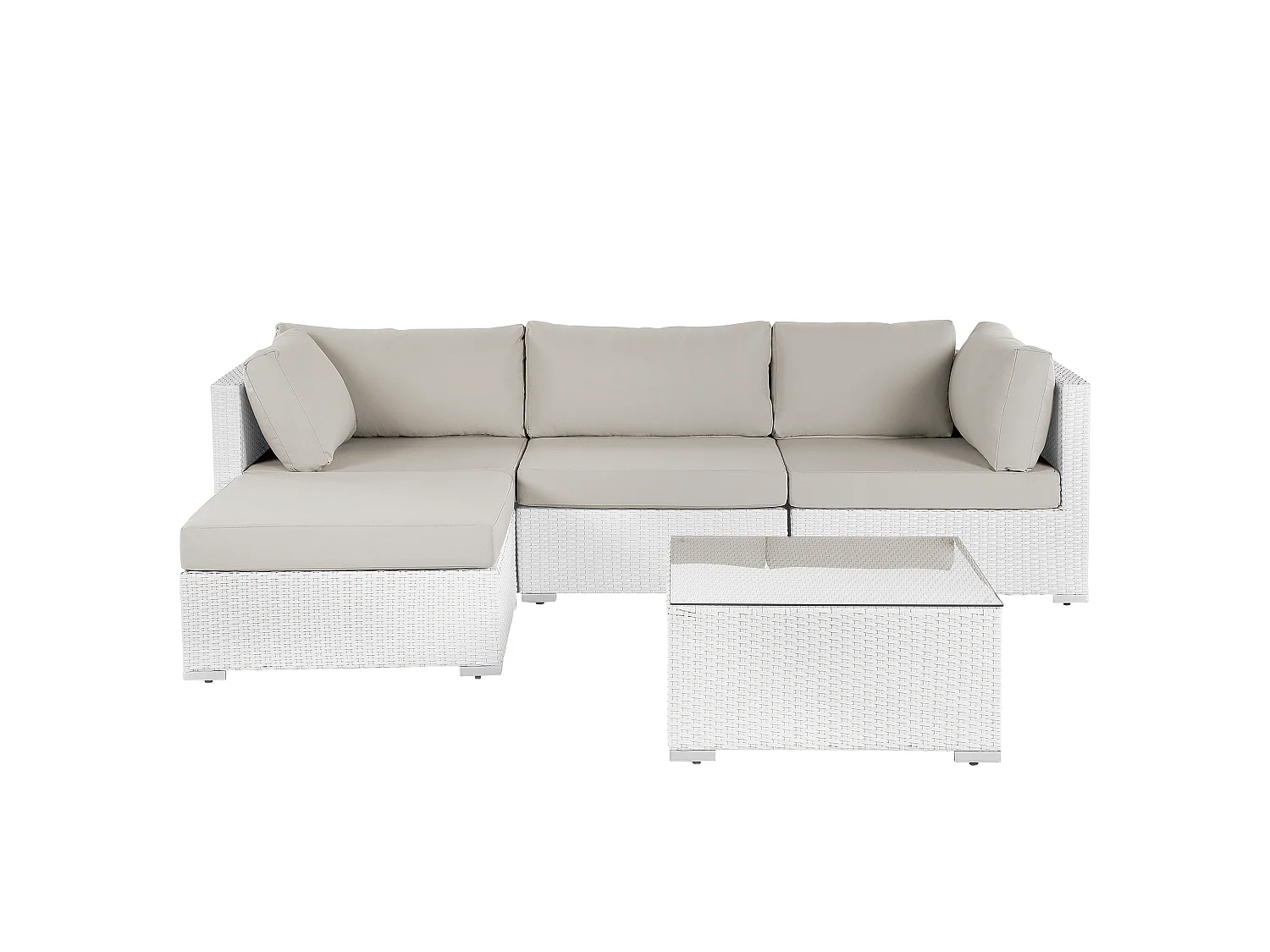 Ensemble de canapés d'angle de jardin 4 places SANO Côté droite Blanc