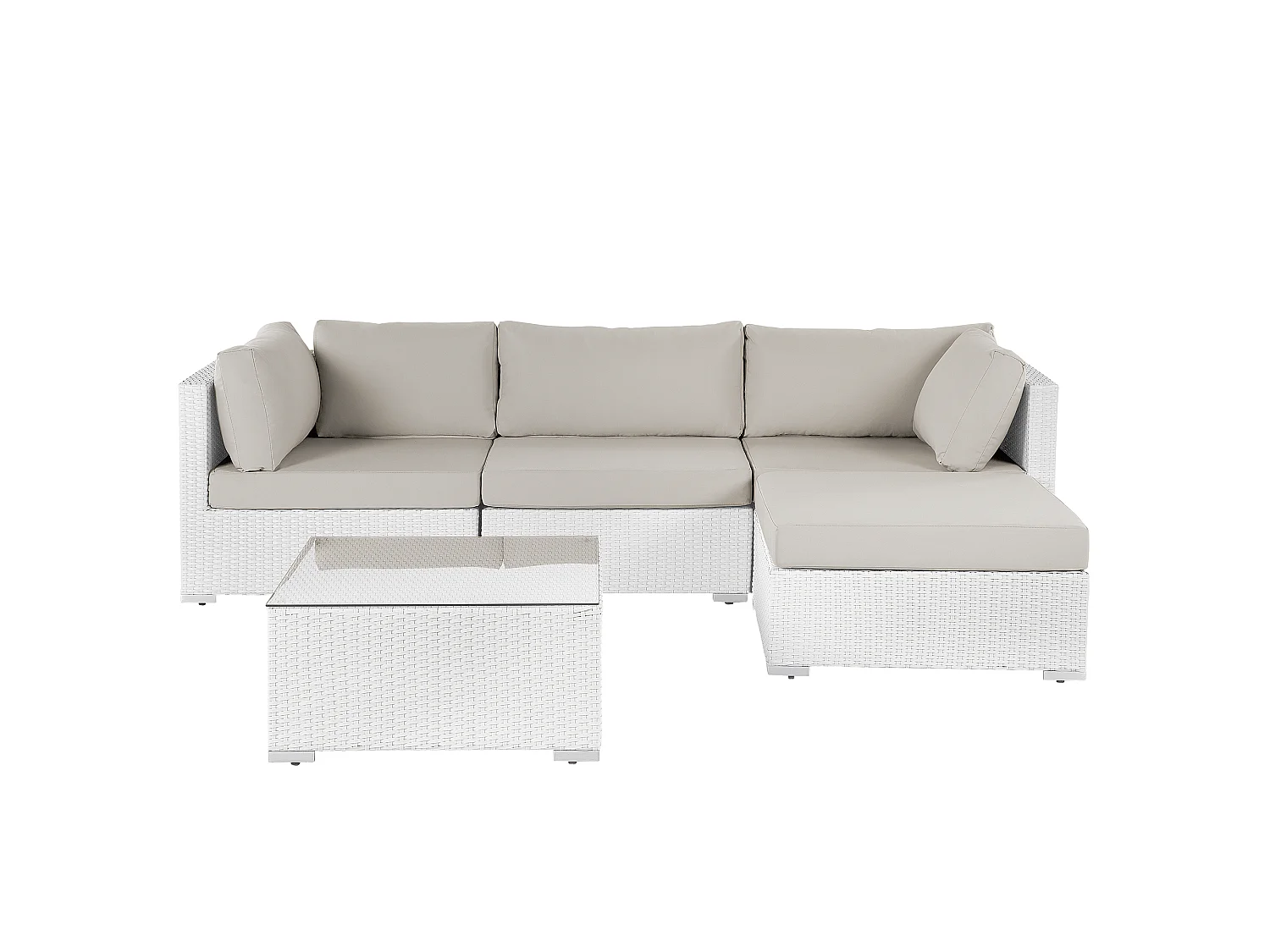 Ensemble de canapés d'angle de jardin 4 places SANO Côté gauche Blanc