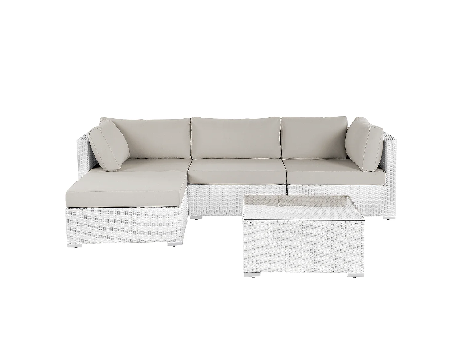 Ensemble de canapés d'angle de jardin 4 places SANO Côté gauche Blanc
