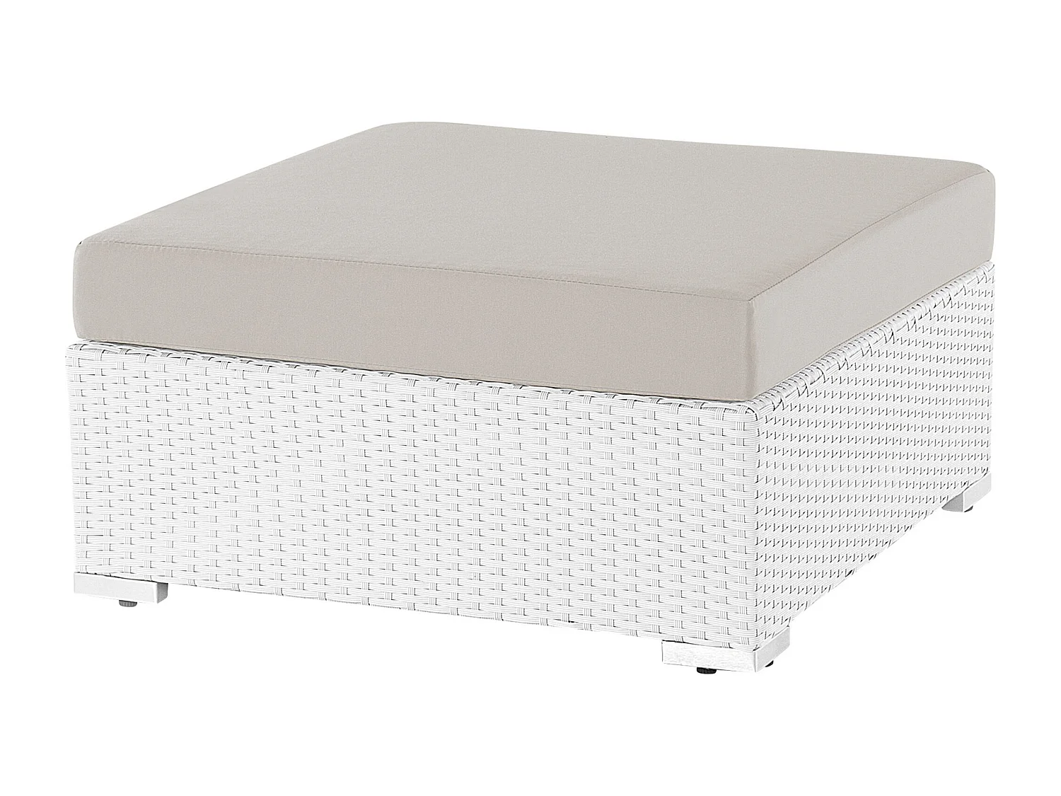 Exklusives Gartenmöbel 4er Set aus Rattan weiß / sandbeige linksseitig Sano II