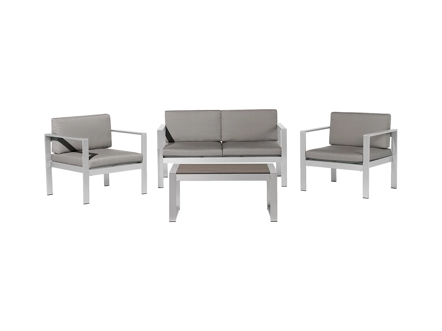 Loungeset met tafel 4-zitter SALERNO Metaal Donkergrijs
