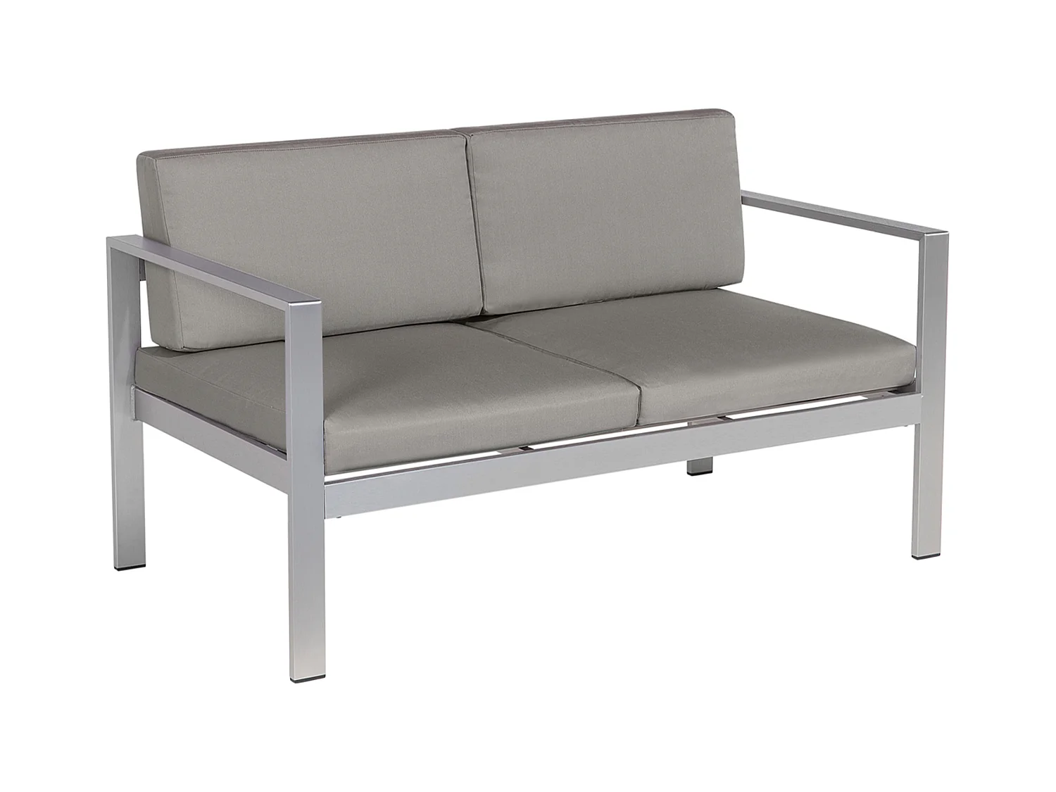 Praktisches Gartenset Sofa 2 Sessel Tisch Aluminium dunkelgrau Salerno