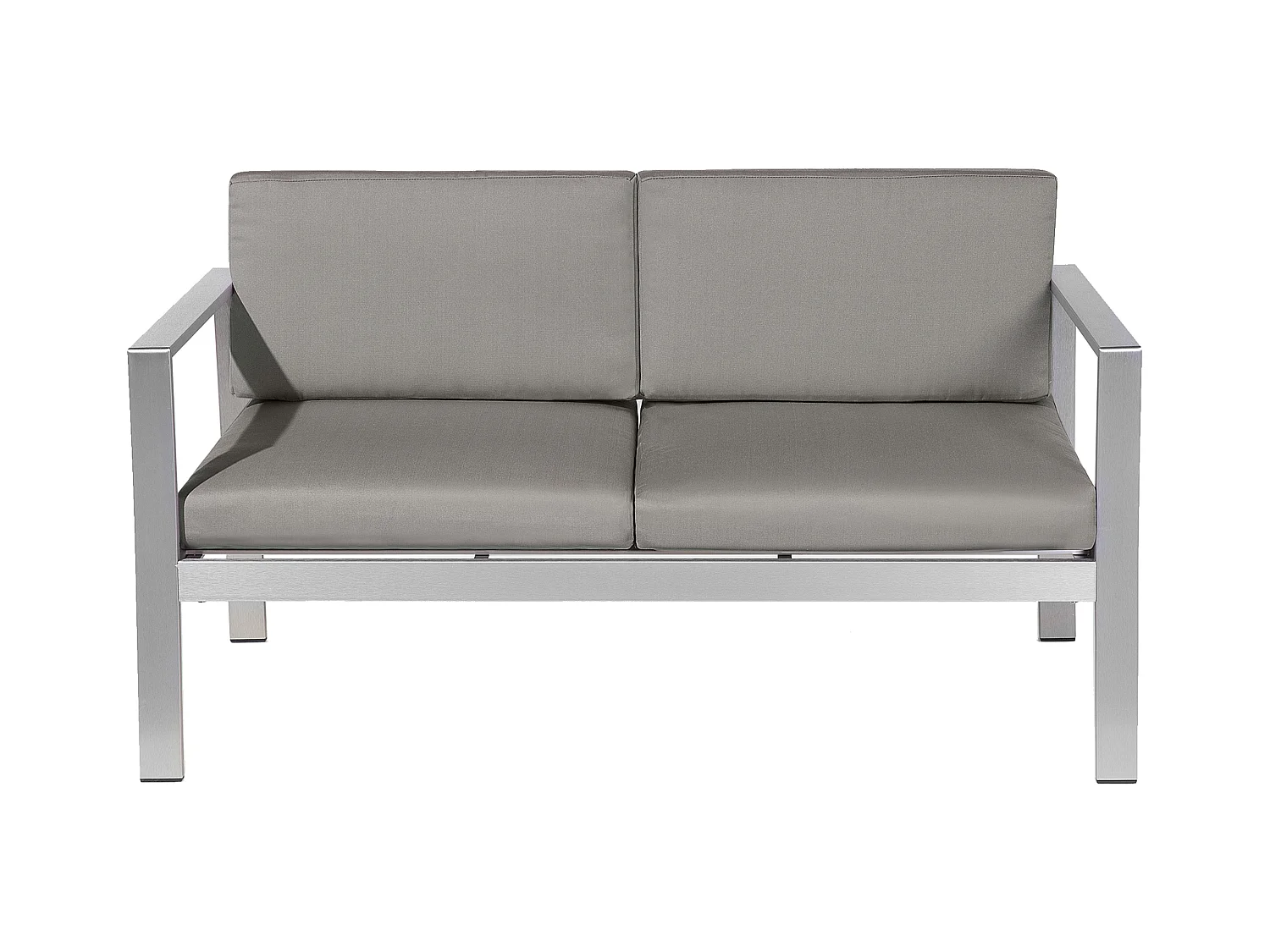 Praktisches Gartenset Sofa 2 Sessel Tisch Aluminium dunkelgrau Salerno