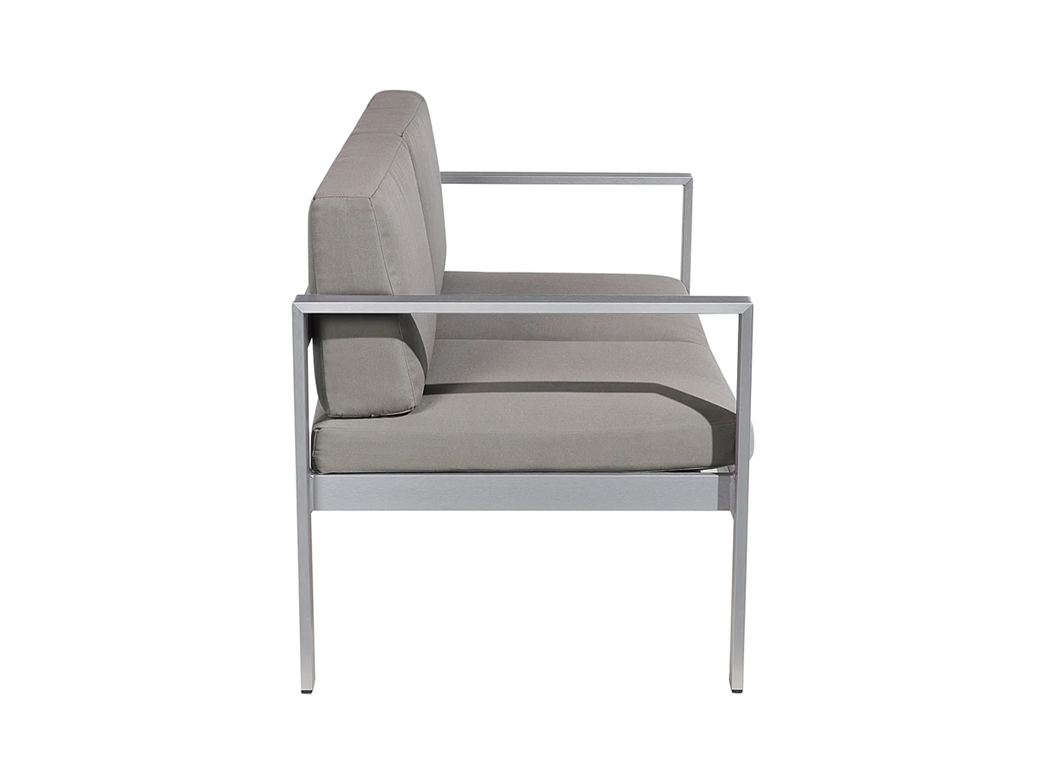 Praktisches Gartenset Sofa 2 Sessel Tisch Aluminium dunkelgrau Salerno