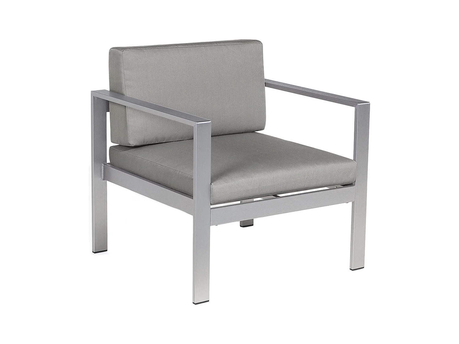 Praktisches Gartenset Sofa 2 Sessel Tisch Aluminium dunkelgrau Salerno