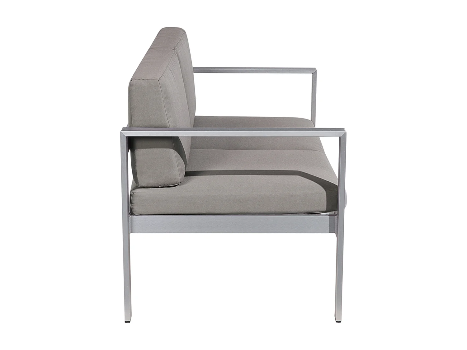 Praktisches Gartenset Sofa 2 Sessel Tisch Aluminium dunkelgrau Salerno