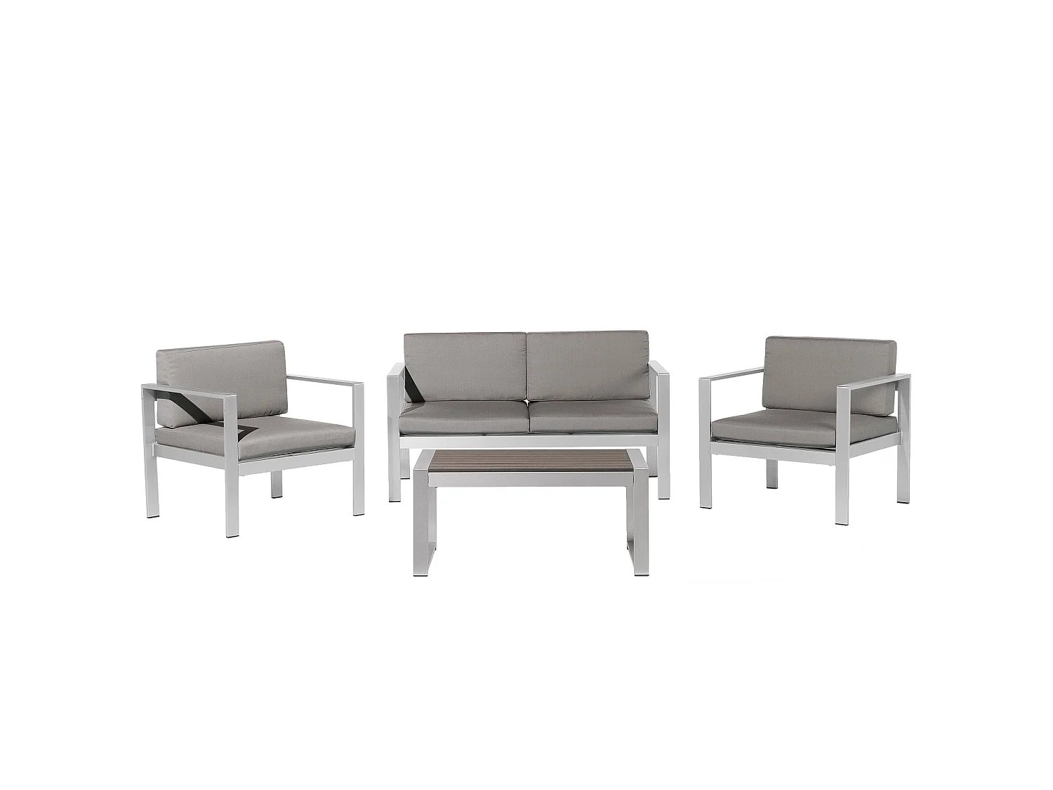 Lounge Set mit Tisch 4-Sitzer SALERNO Metall Dunkelgrau