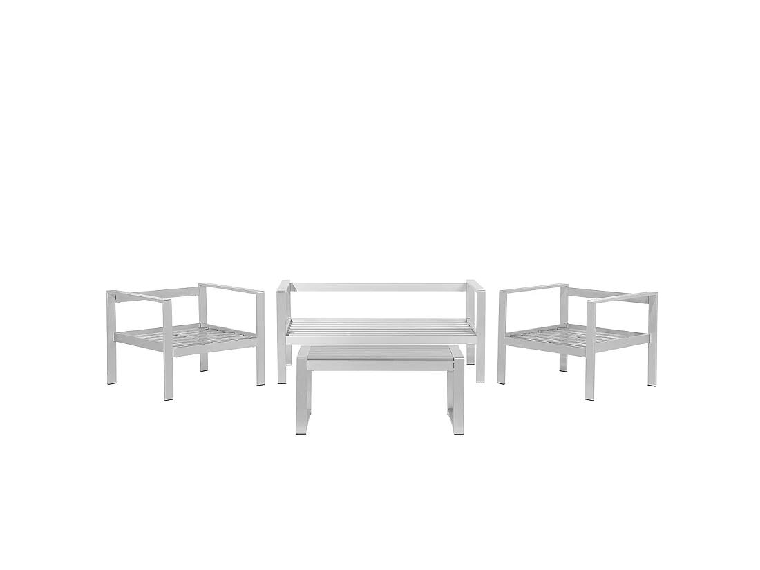 Lounge Set mit Tisch 4-Sitzer SALERNO Metall Dunkelgrau