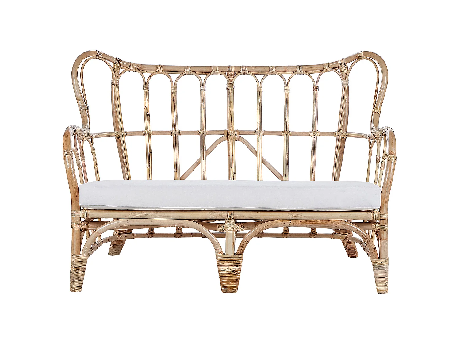 Ensemble de salon de jardin avec table 4 places BRINDISI Rotin Naturel