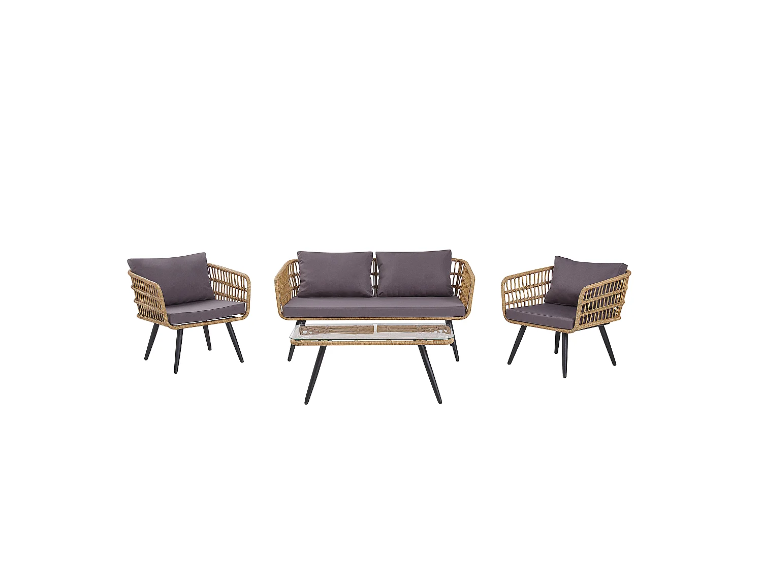 Loungeset met tafel 4-zitter FOBELLO Beige