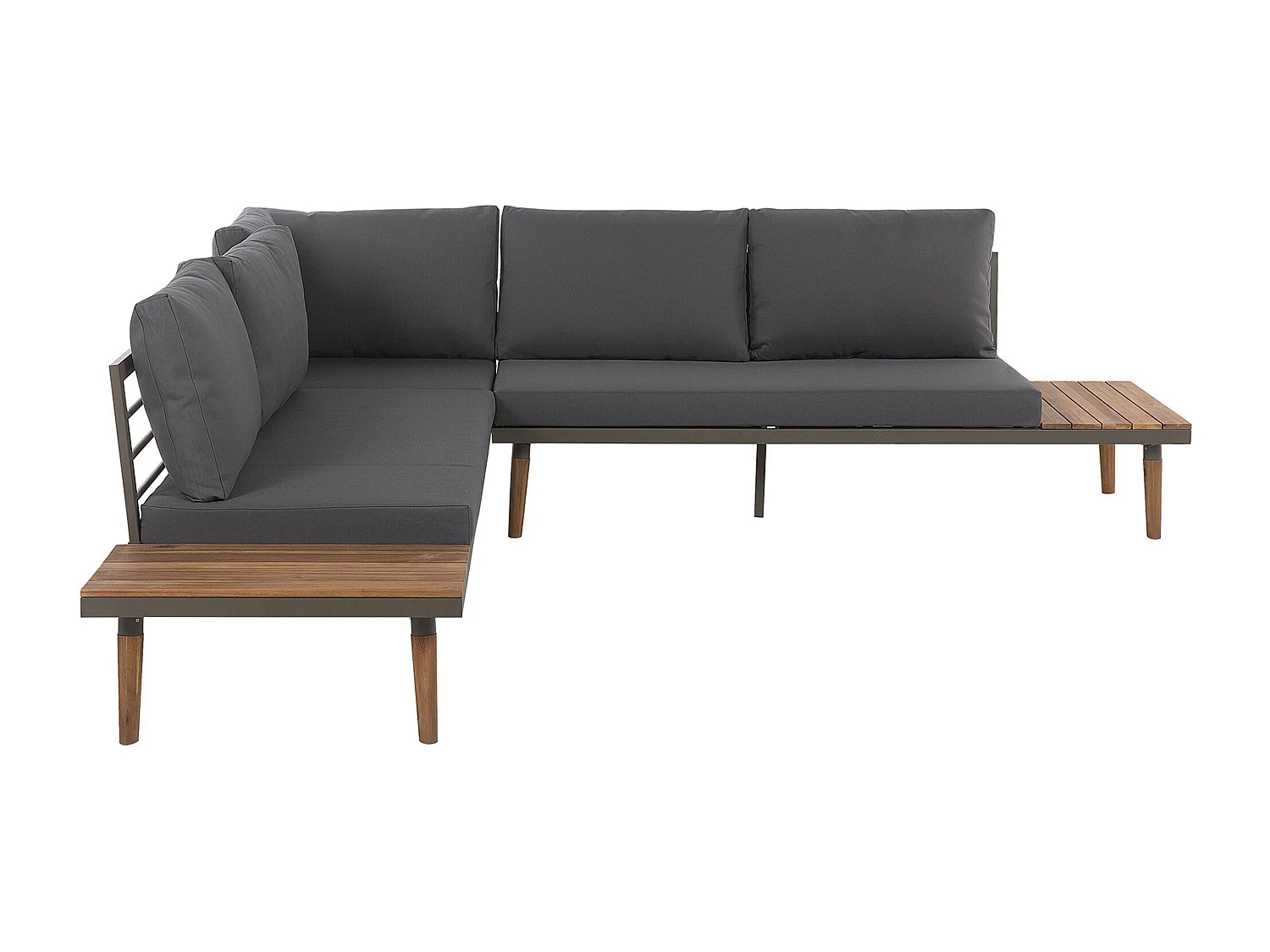 Conjunto de sofás de jardim de canto 5 lugares CORATO Madeira de acácia Cinzento