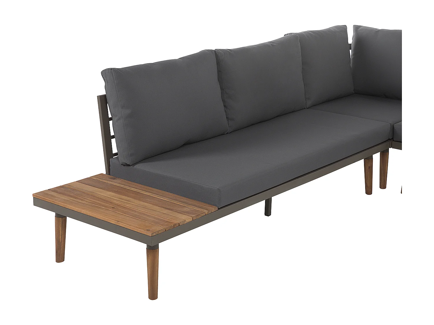 Conjunto de sofás de jardim de canto 5 lugares CORATO Madeira de acácia Cinzento