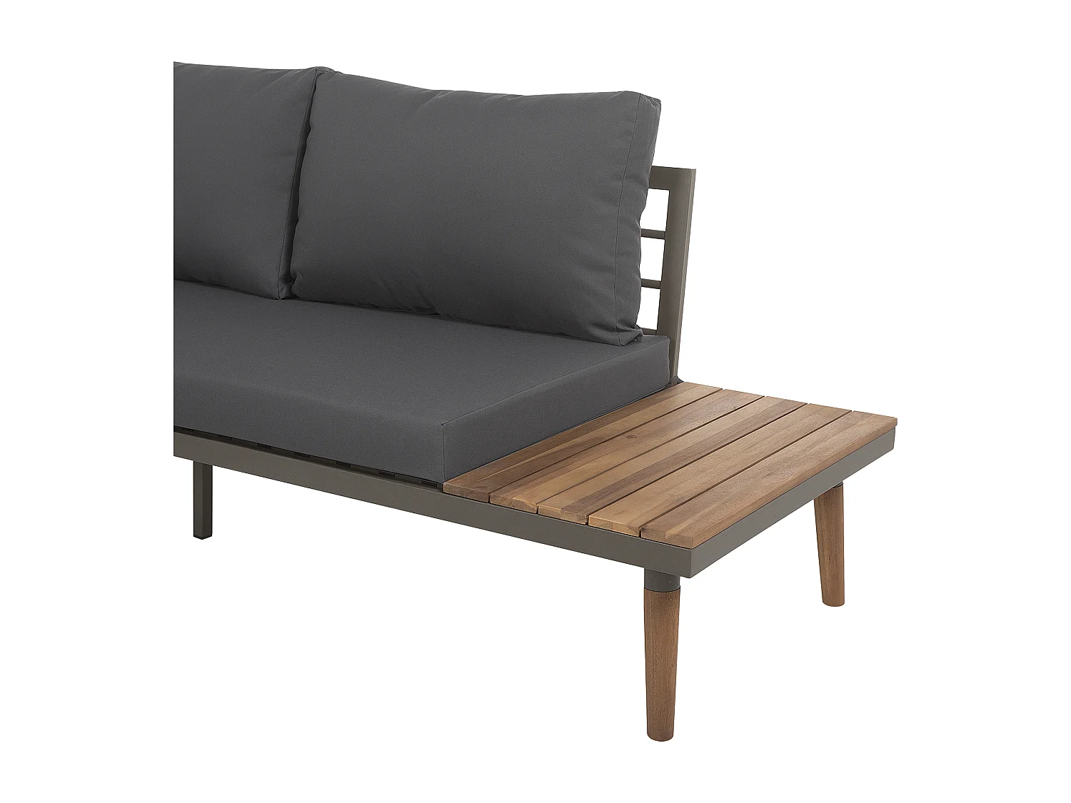 Conjunto de sofás de jardim de canto 5 lugares CORATO Madeira de acácia Cinzento