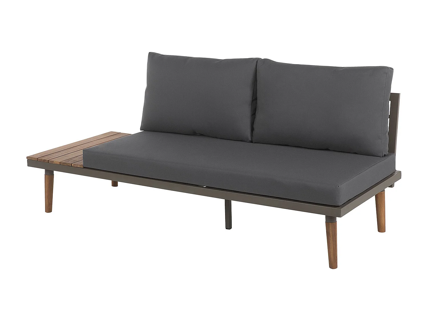 Conjunto de sofás de jardim de canto 5 lugares CORATO Madeira de acácia Cinzento