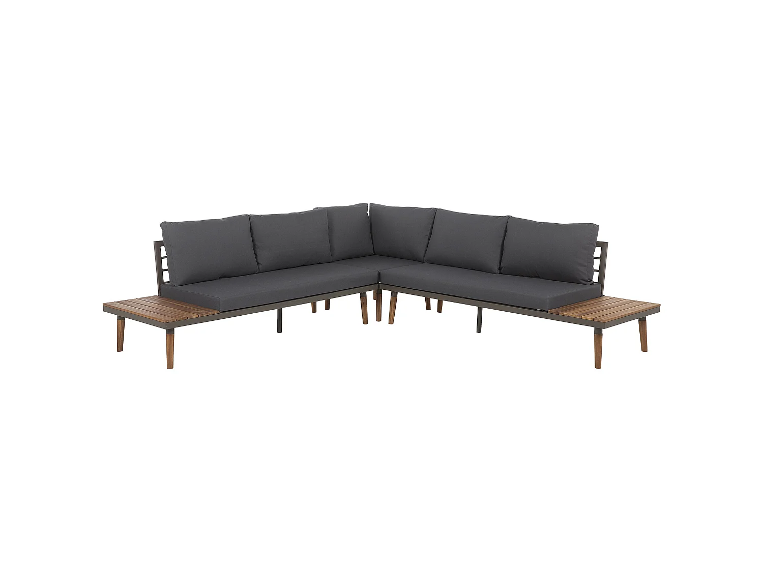 Garten Ecksofa mit Tisch 5-Sitzer CORATO Akazienholz Grau