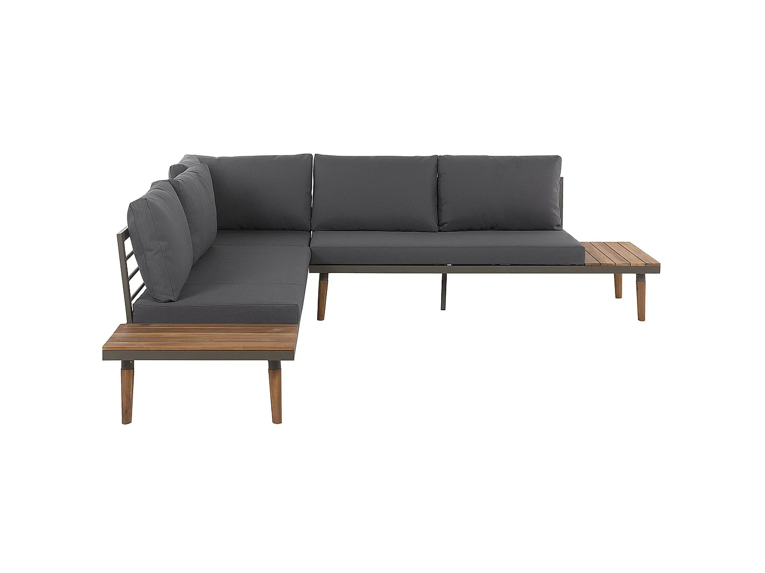 Garten Ecksofa mit Tisch 5-Sitzer CORATO Akazienholz Grau