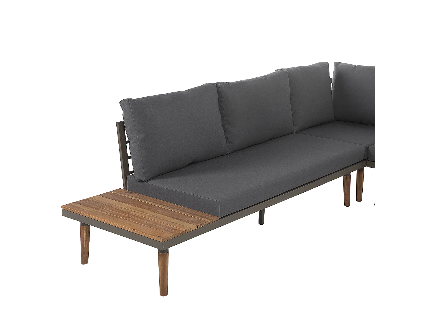 Garten Ecksofa mit Tisch 5-Sitzer CORATO Akazienholz Grau