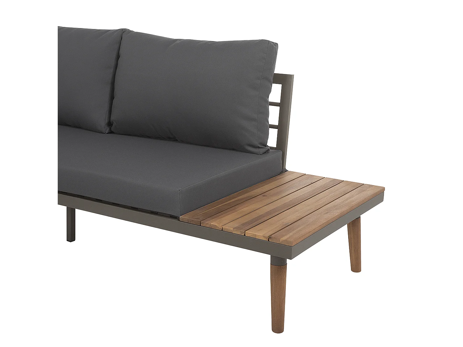 Garten Ecksofa mit Tisch 5-Sitzer CORATO Akazienholz Grau
