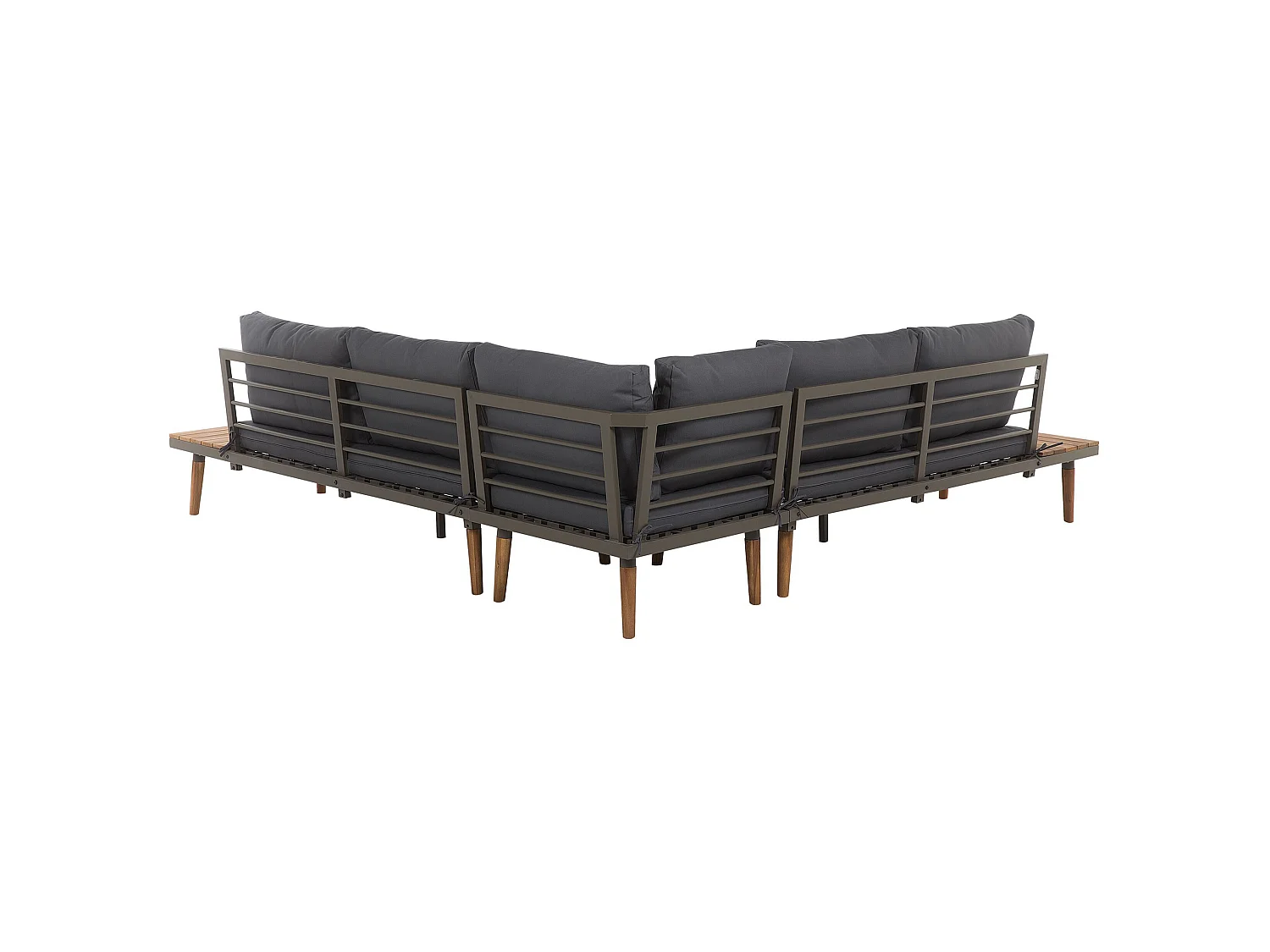 Garten Ecksofa mit Tisch 5-Sitzer CORATO Akazienholz Grau
