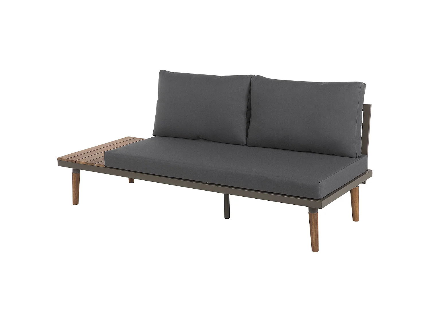 Garten Ecksofa mit Tisch 5-Sitzer CORATO Akazienholz Grau