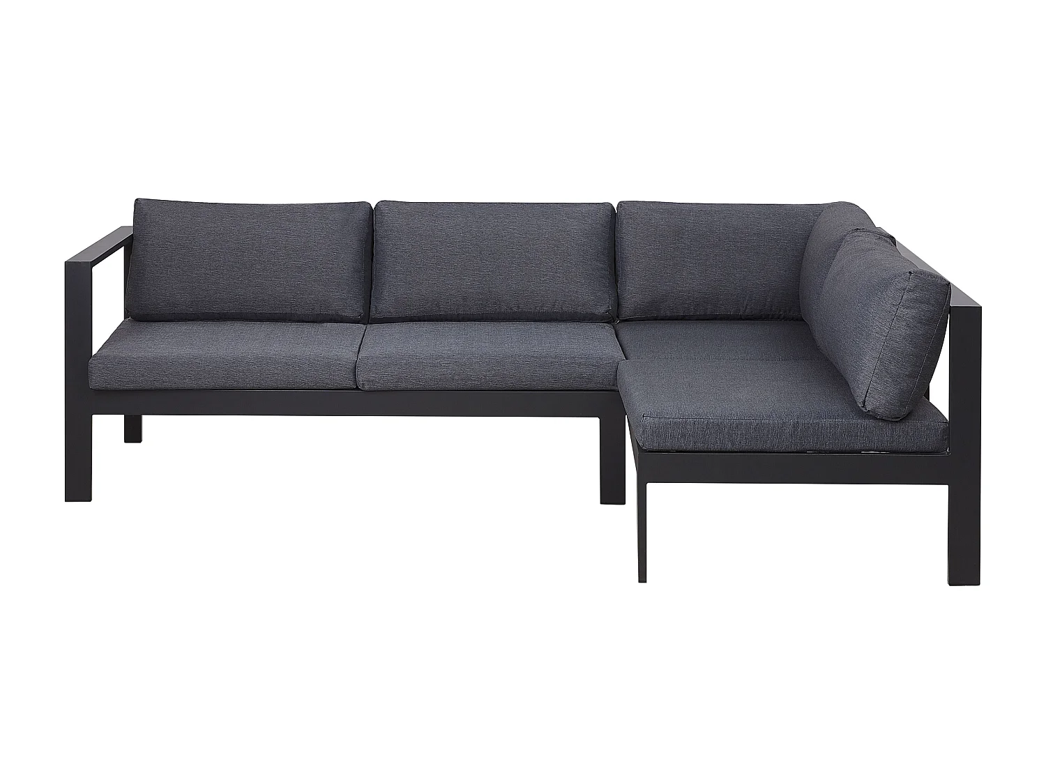 Conjunto esquinero de jardín 5 plazas MESSINA Izquierda Metal Negro