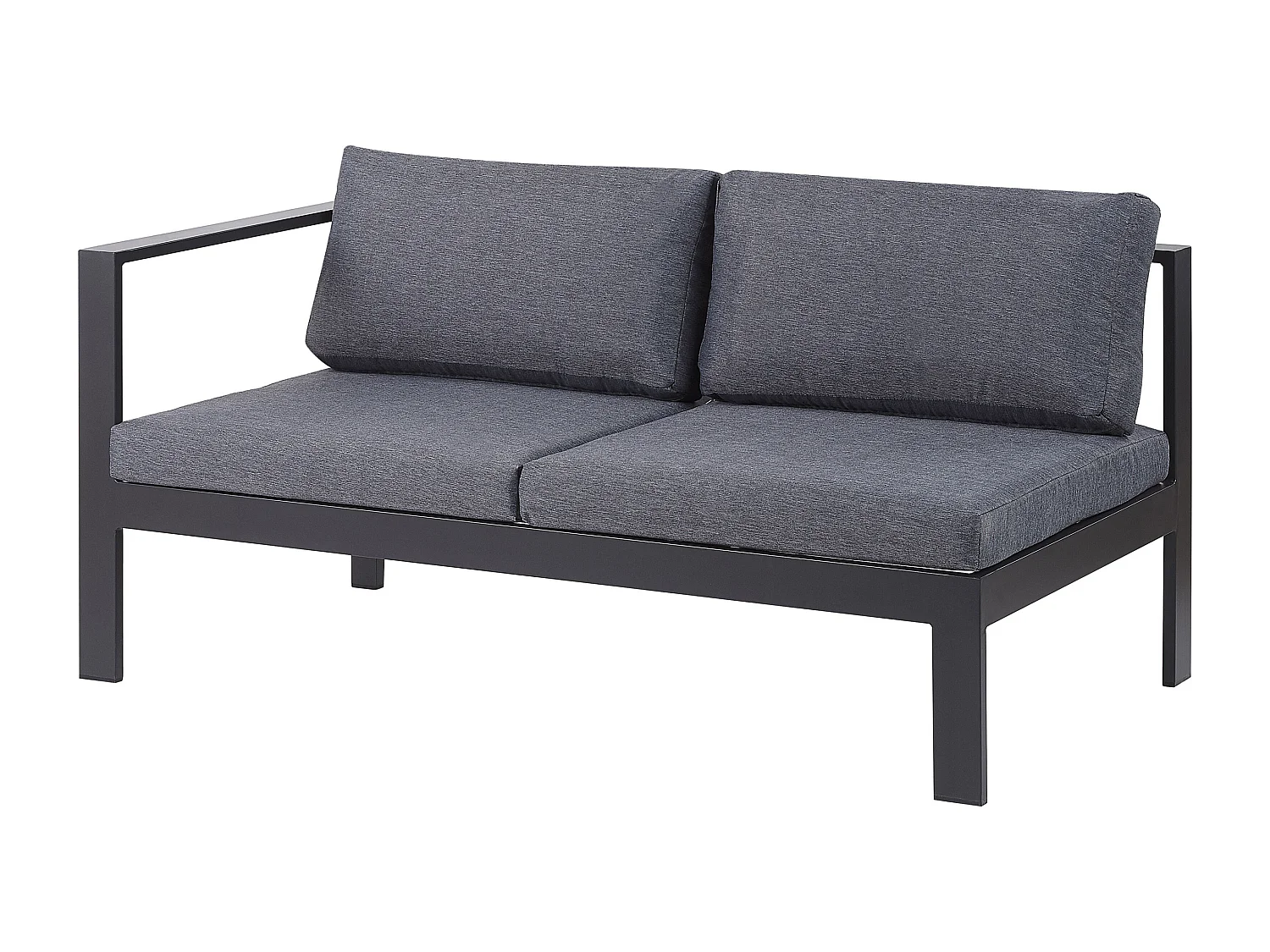 Conjunto esquinero de jardín 5 plazas MESSINA Izquierda Metal Negro