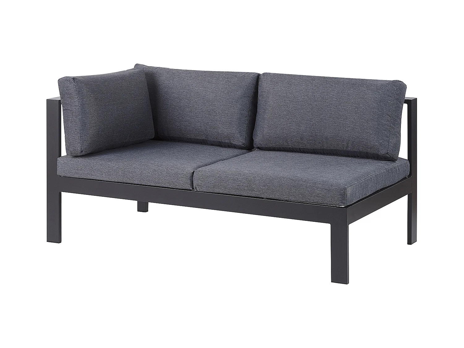 Narożnik ogrodowy ze stolikiem dla 5 osób MESSINA Lewostronny Metal Czarny