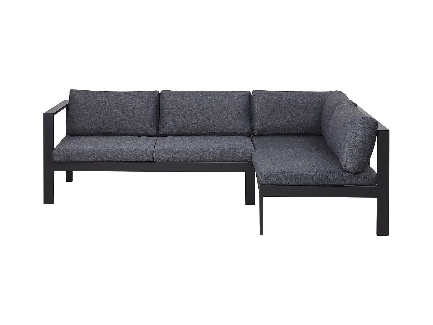 Narożnik ogrodowy ze stolikiem dla 5 osób MESSINA Lewostronny Metal Czarny